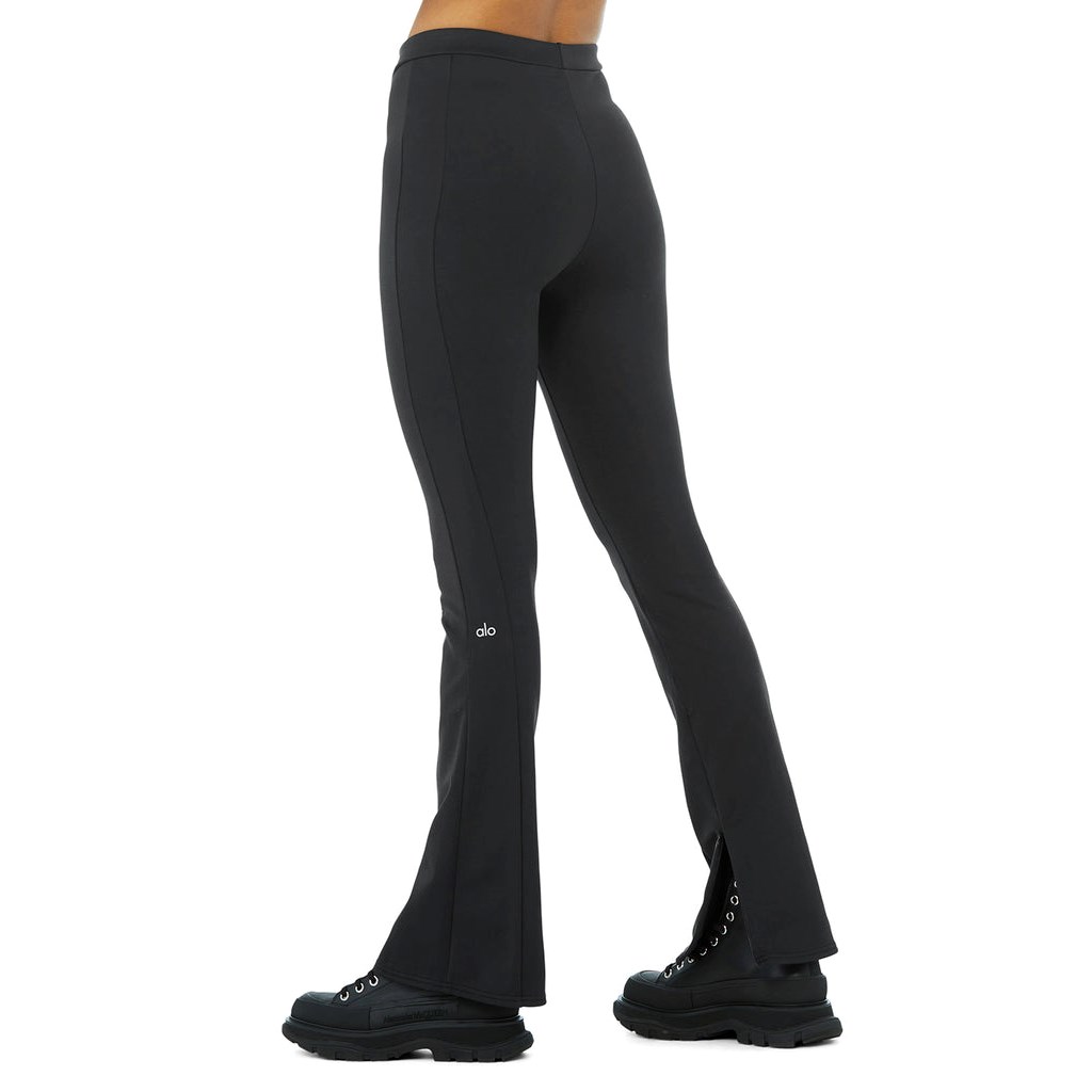 Leggins Alo Yoga High-Cintura Zip It Flare Mujer Negros | DUSJ36287