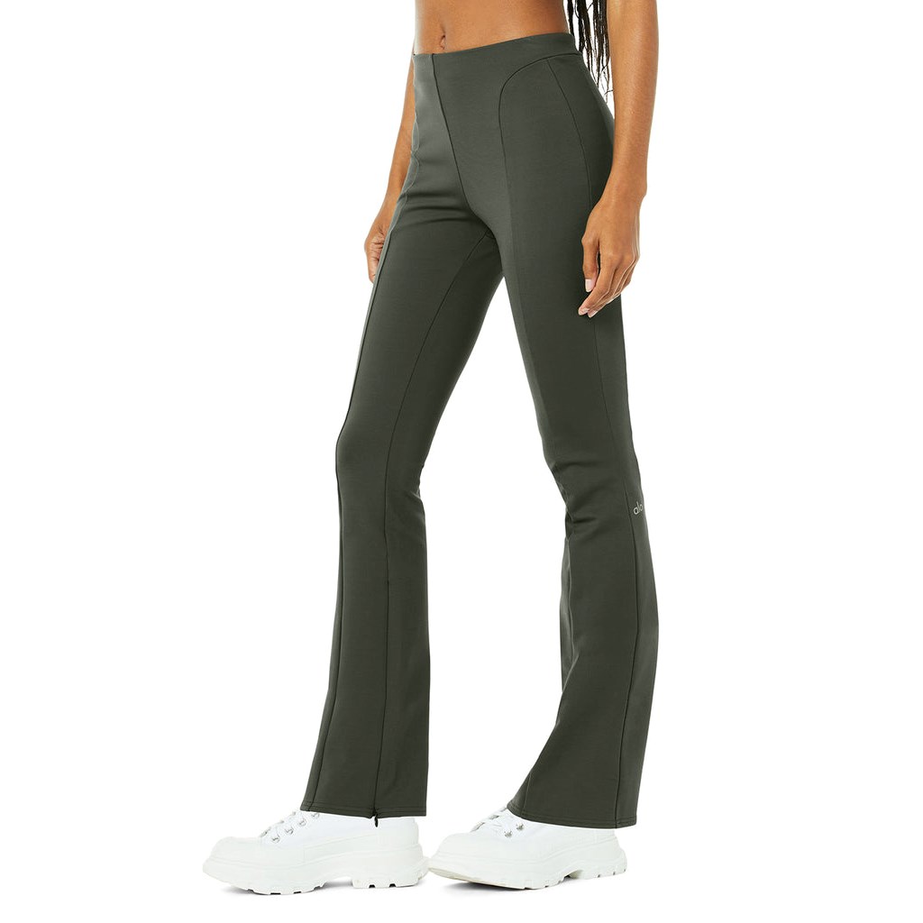 Leggins Alo Yoga High-Cintura Zip It Flare Mujer Verdes | LKAH01639