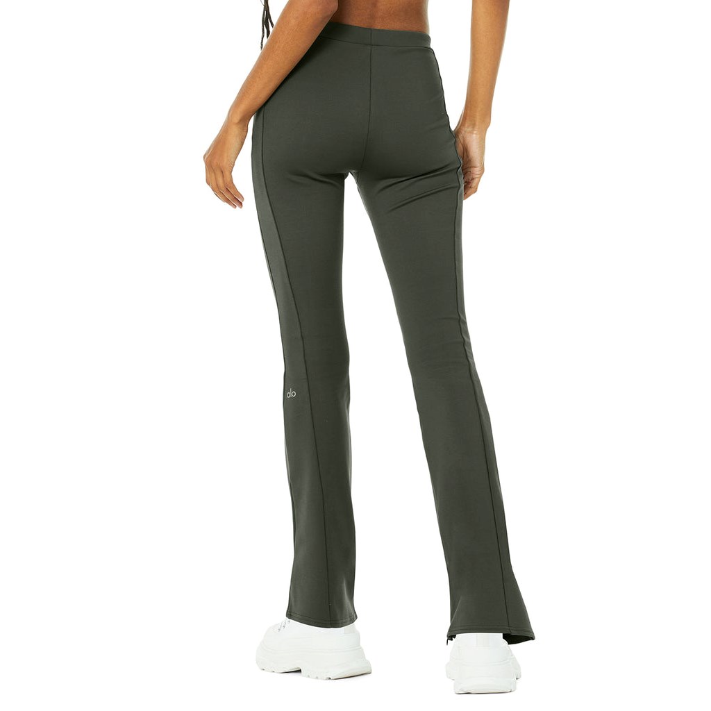 Leggins Alo Yoga High-Cintura Zip It Flare Mujer Verdes | LKAH01639