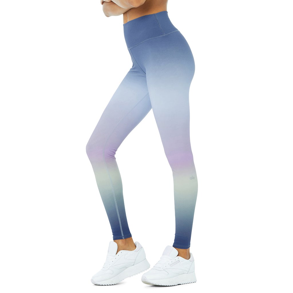 Leggins Alo Yoga Vapor High-Cintura Gradient Dusk Mujer Azules | ENUR27854