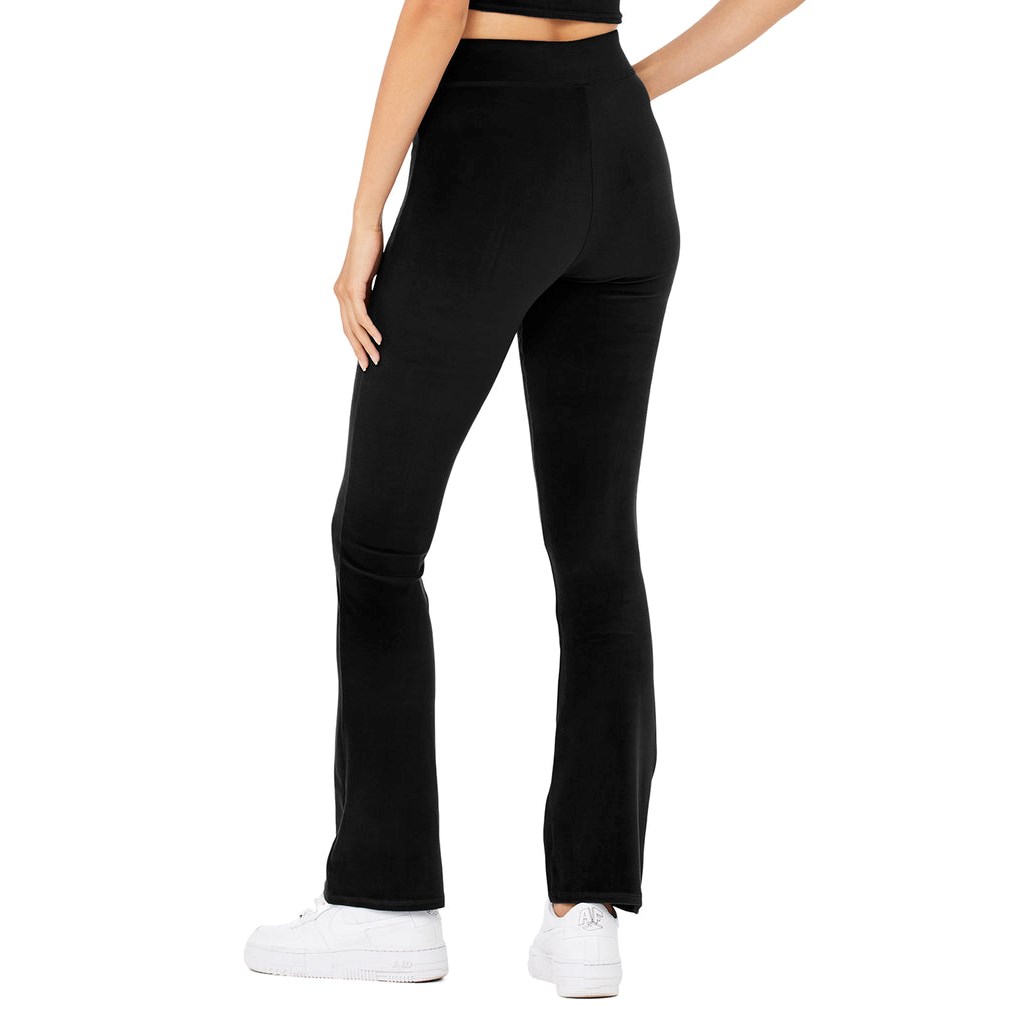 Leggins Alo Yoga Velour Flare Mujer Negros | FDPX74621