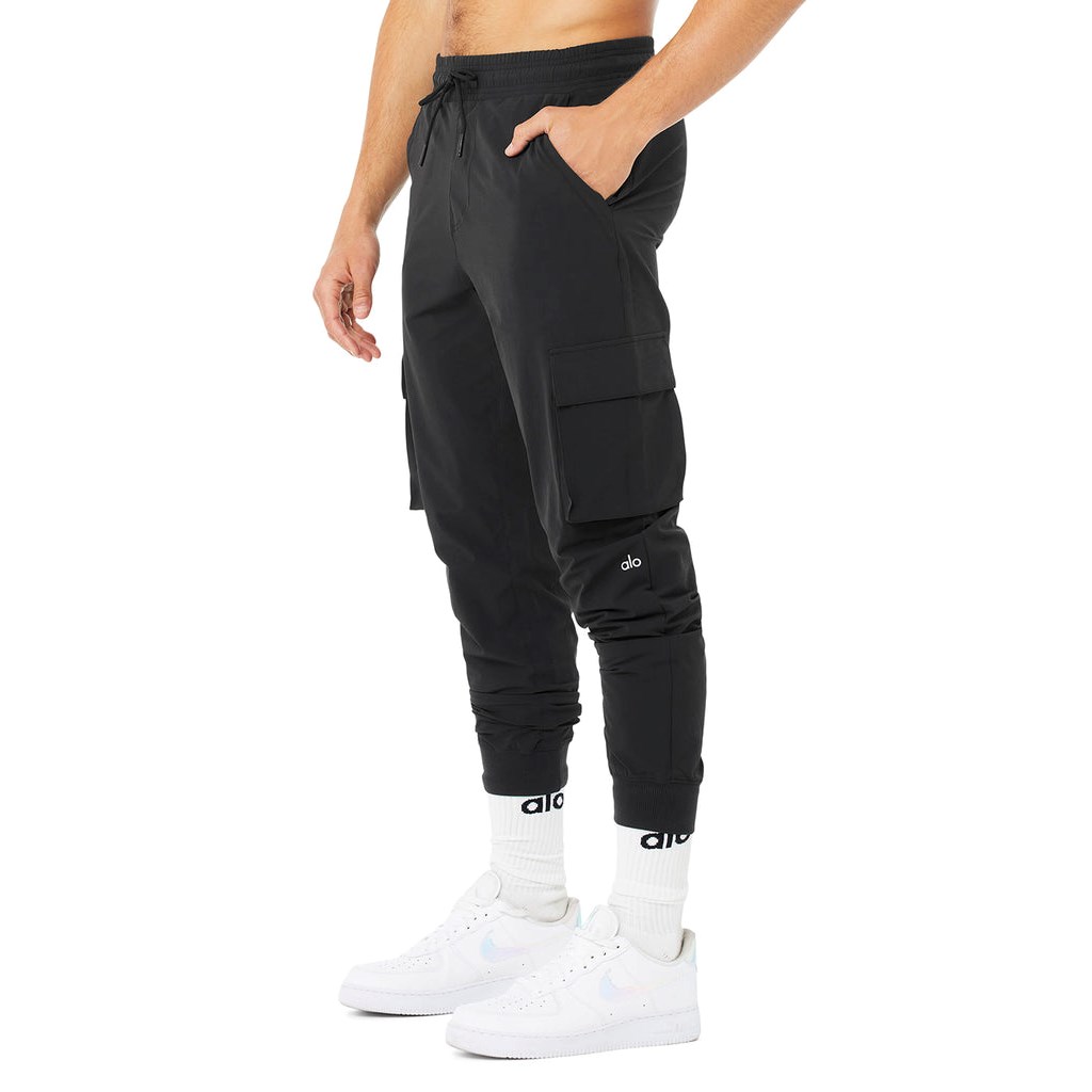 Pantalones Alo Yoga Cargo Division Field Hombre Negros | SYIU84076