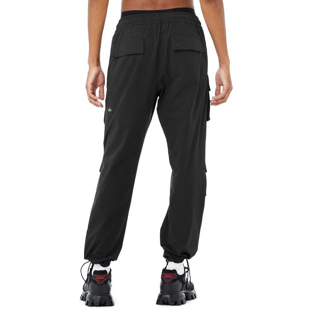 Pantalones Alo Yoga Cargo Venture Hombre Negros | PJYO80462