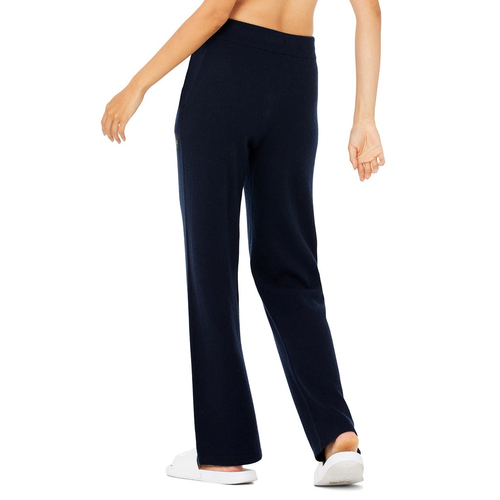Pantalones Alo Yoga Cashmere High-Cintura Jet Set Anchos Leg Mujer Azules | FYDB50723