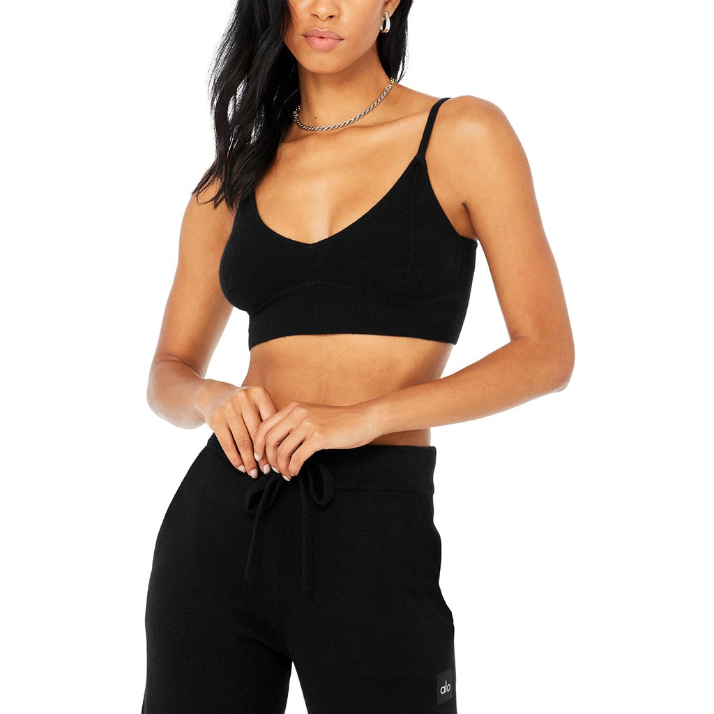 Pantalones Alo Yoga Cashmere High-Cintura Jet Set Anchos Leg Mujer Negros | OWSX21849