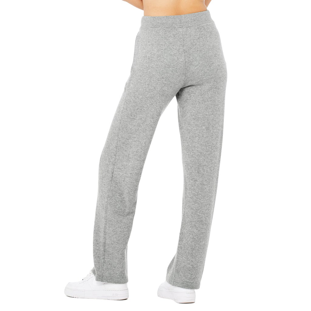 Pantalones Alo Yoga Cashmere High-Cintura Jet Set Anchos Leg Mujer Grises | UIFM21983