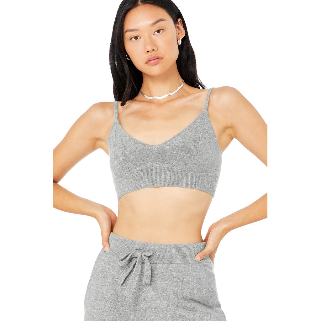 Pantalones Alo Yoga Cashmere High-Cintura Jet Set Anchos Leg Mujer Grises | UIFM21983