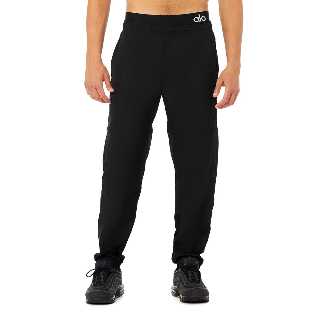 Pantalones Alo Yoga Convertible Pista Hombre Negros | FQUP04358