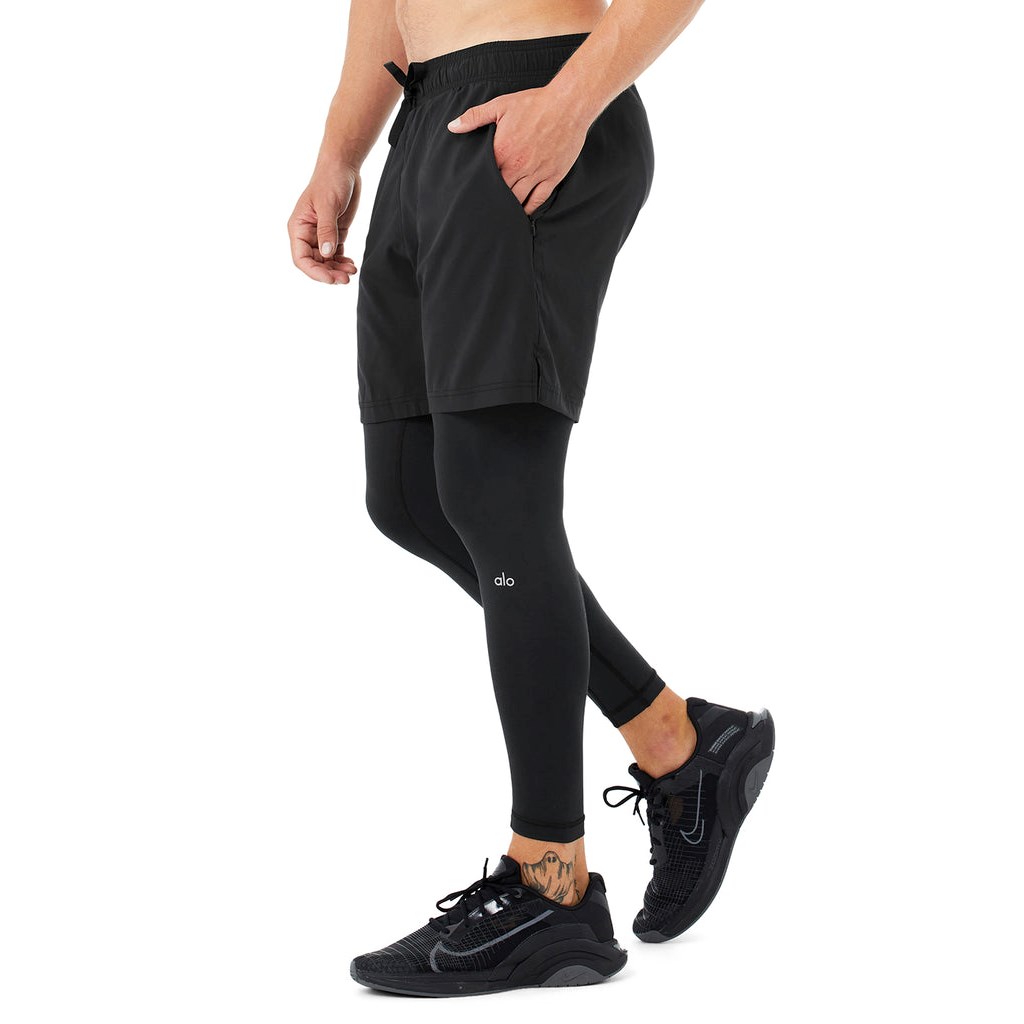 Pantalones Alo Yoga Estabilidade 2-In-1 Hombre Negros | XIQT40713