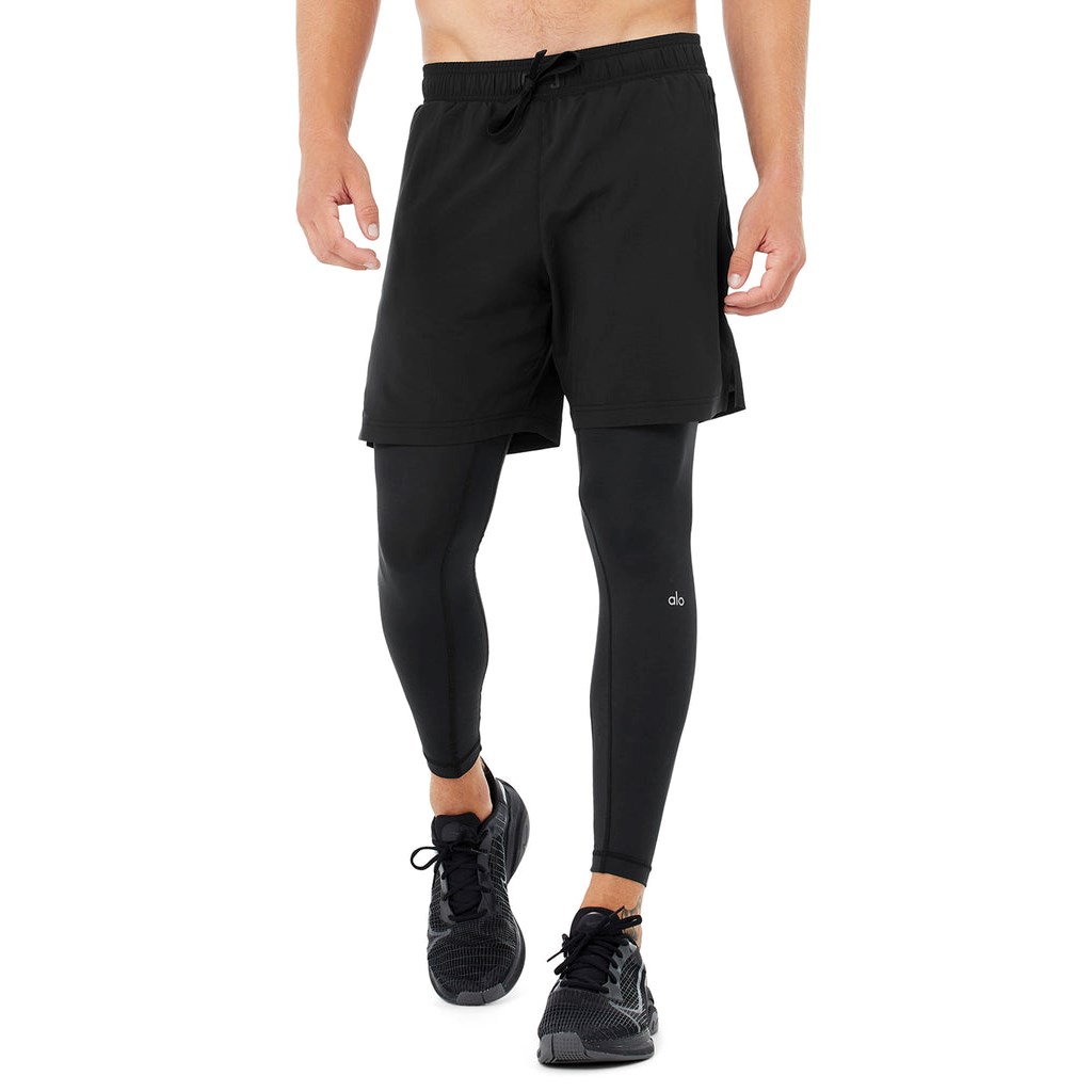 Pantalones Alo Yoga Estabilidade 2-In-1 Hombre Negros | XIQT40713