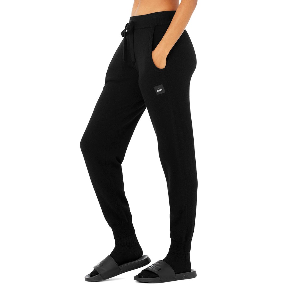 Pantalones Alo Yoga High-Cintura Cashmere Jet Set Mujer Negros | ADHT45681