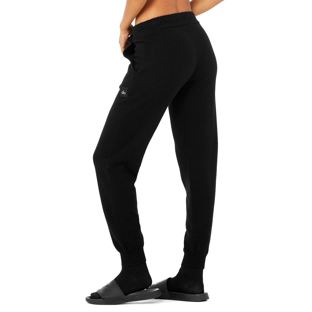 Pantalones Alo Yoga High-Cintura Cashmere Jet Set Mujer Negros | ADHT45681