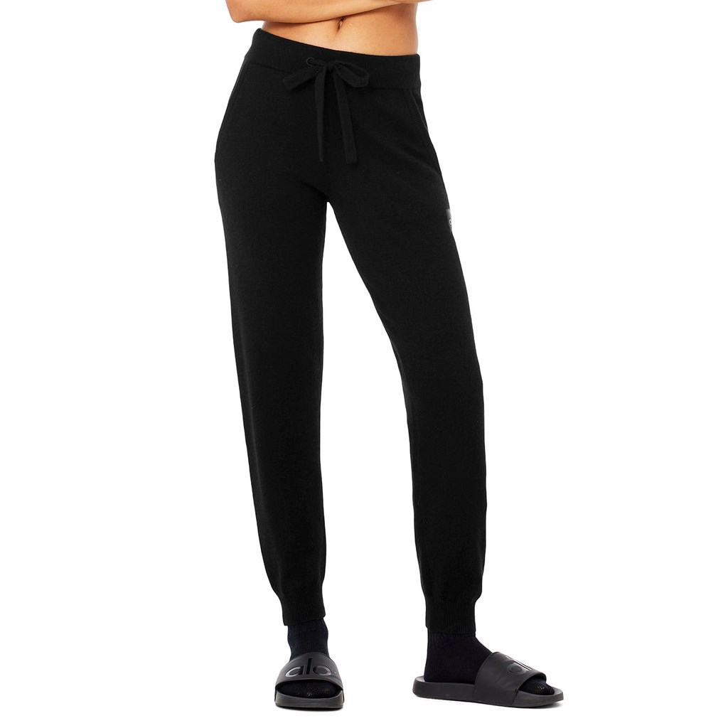 Pantalones Alo Yoga High-Cintura Cashmere Jet Set Mujer Negros | ADHT45681