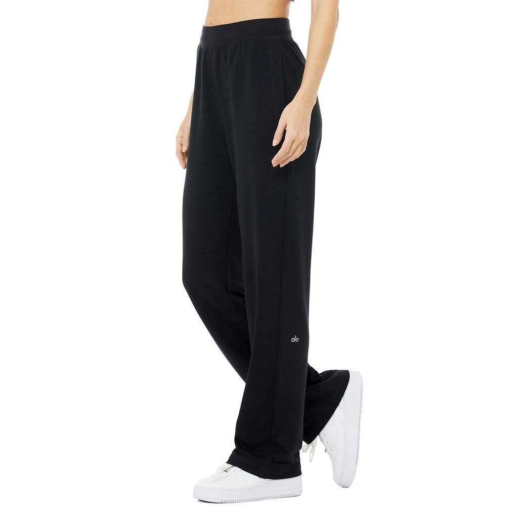 Pantalones Alo Yoga High-Cintura Dreamy Anchos Mujer Negros | PRZE81567