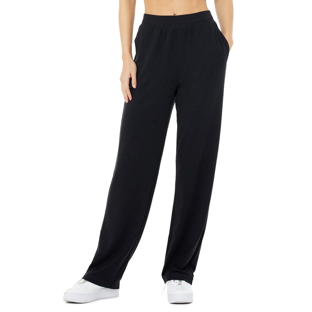 Pantalones Alo Yoga High-Cintura Dreamy Anchos Mujer Negros | PRZE81567