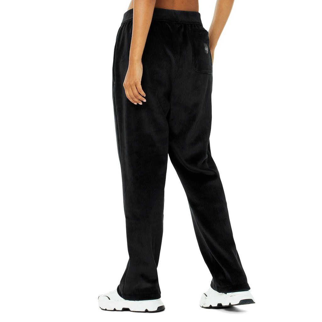 Pantalones Alo Yoga Velour Baller Mujer Negros | BXMQ79214