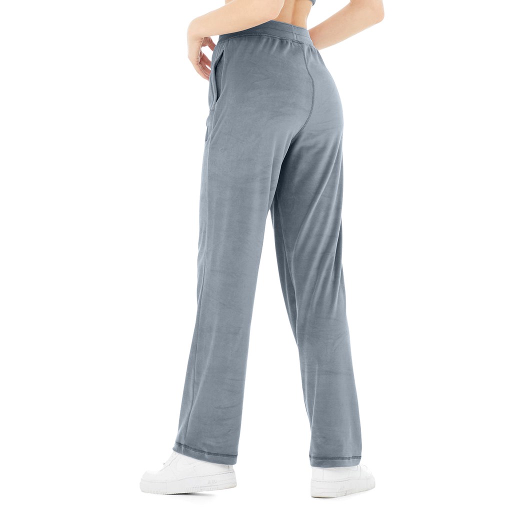 Pantalones Alo Yoga Velour High-Cintura Glimmer Anchos Leg Mujer Azules | FWCD01543