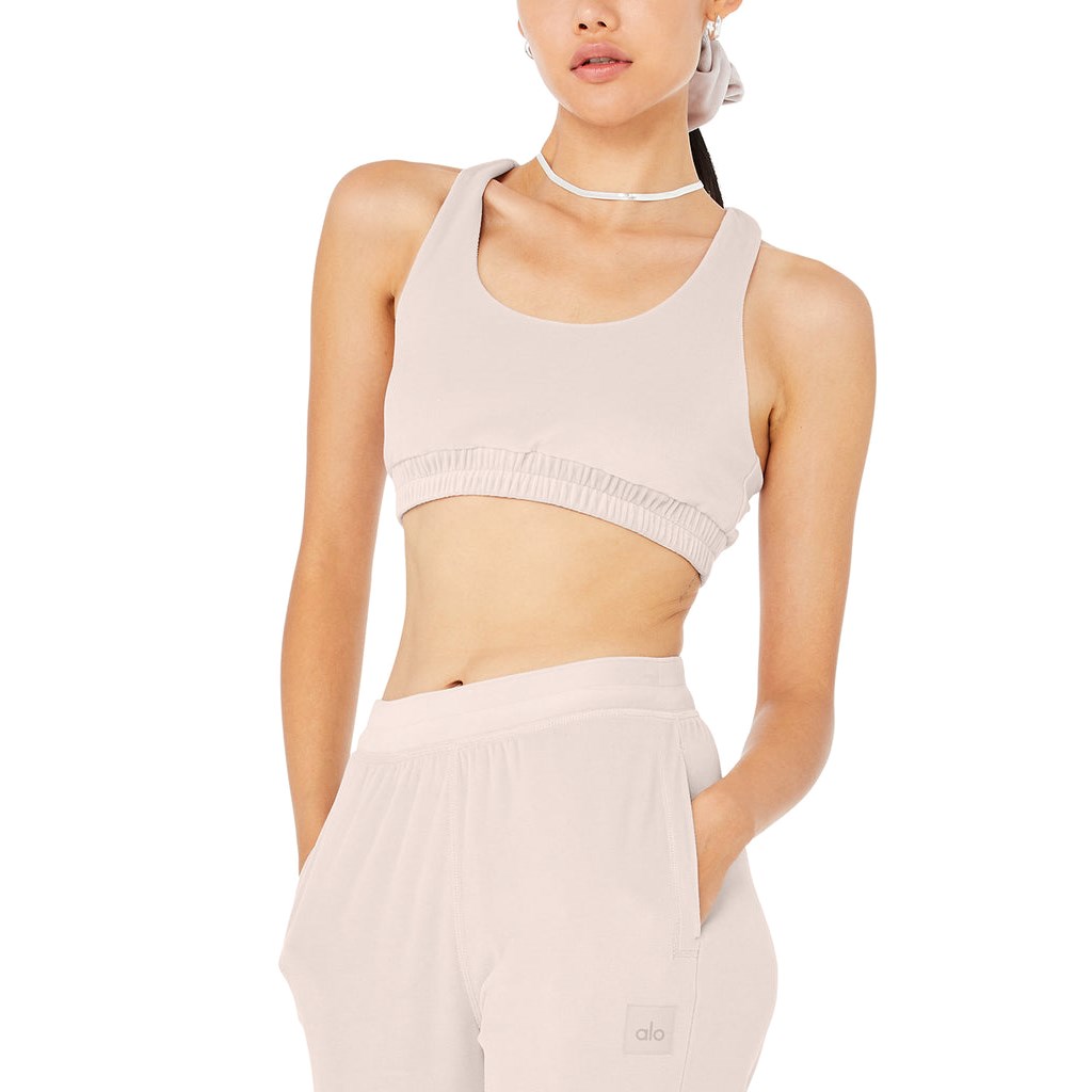 Pantalones Alo Yoga Velour High-Cintura Glimmer Anchos Leg Mujer Rosas | TYMU70248