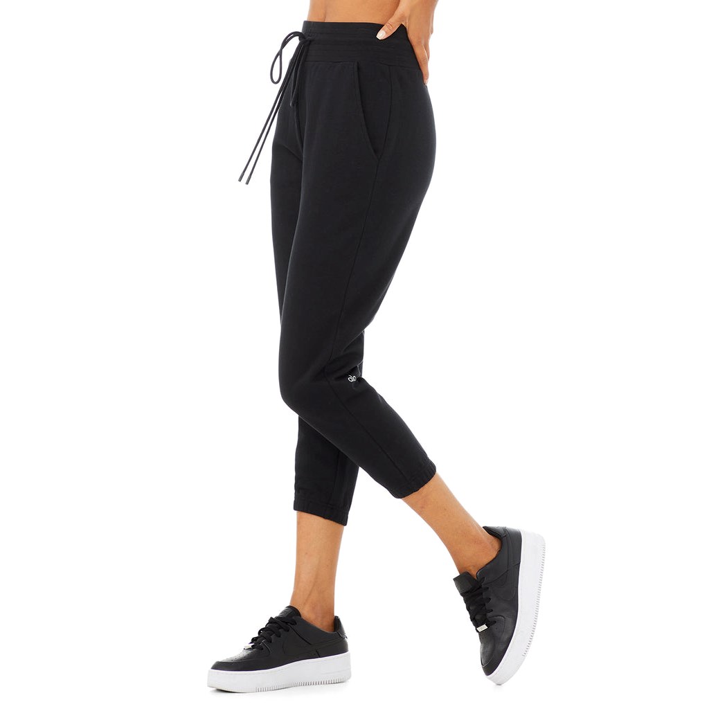 Pantalones Deportivos Alo Yoga 7/8 Easy Mujer Negros | VPGJ83207
