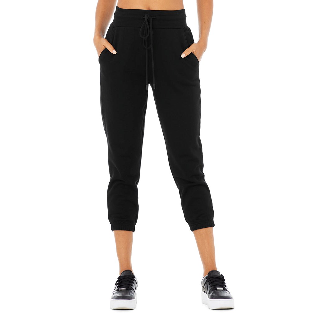 Pantalones Deportivos Alo Yoga 7/8 Easy Mujer Negros | VPGJ83207