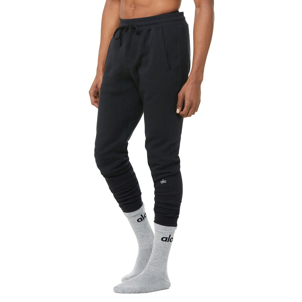 Pantalones Deportivos Alo Yoga Base Hombre Negros | TBLZ18465