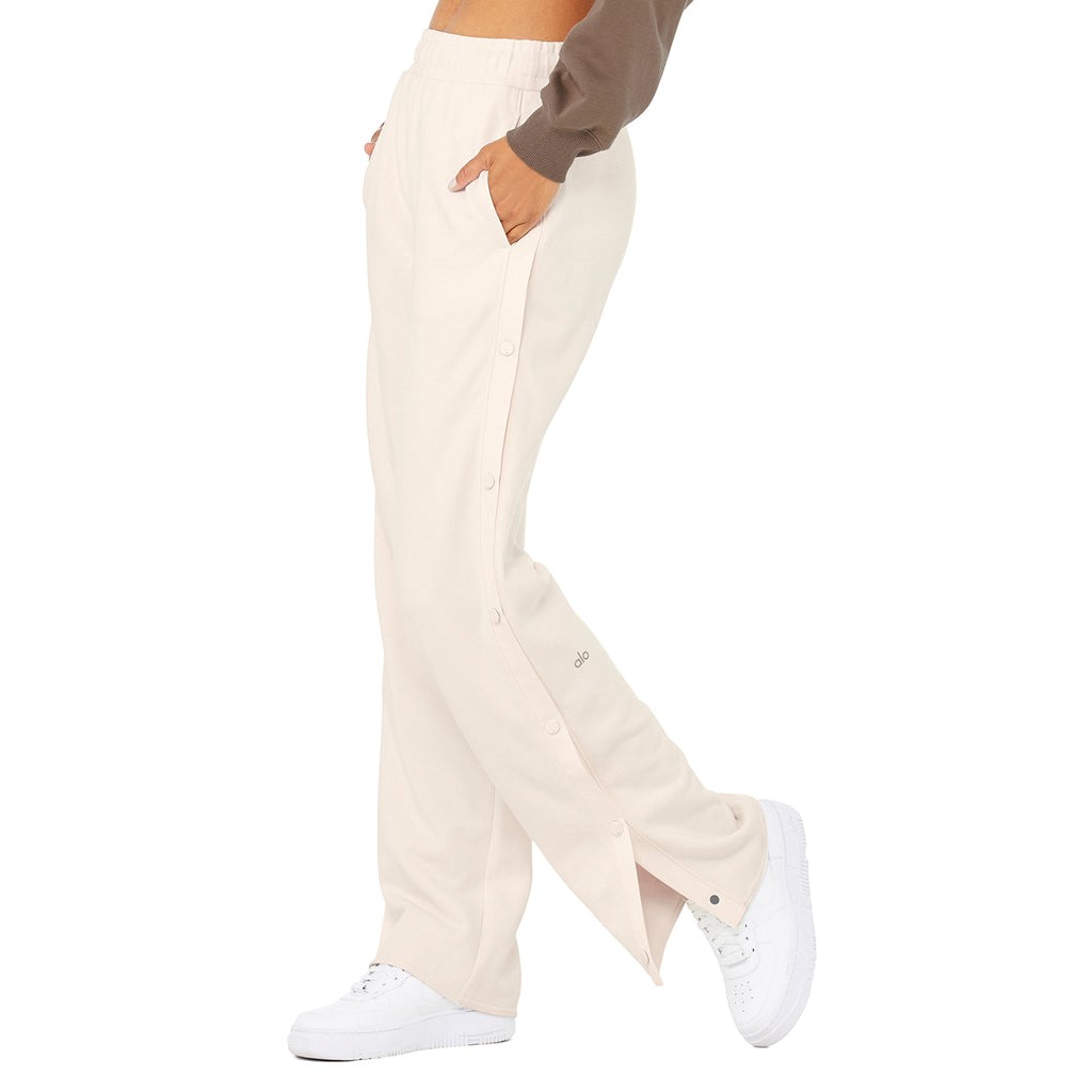 Pantalones Deportivos Alo Yoga Courtside Tearaway Snap Mujer Blancos | JDNQ81306