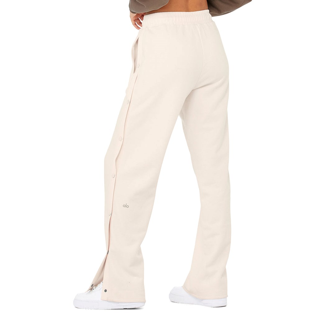 Pantalones Deportivos Alo Yoga Courtside Tearaway Snap Mujer Blancos | JDNQ81306