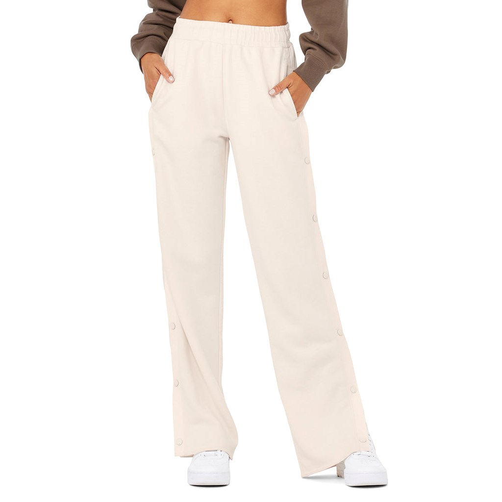 Pantalones Deportivos Alo Yoga Courtside Tearaway Snap Mujer Blancos | JDNQ81306