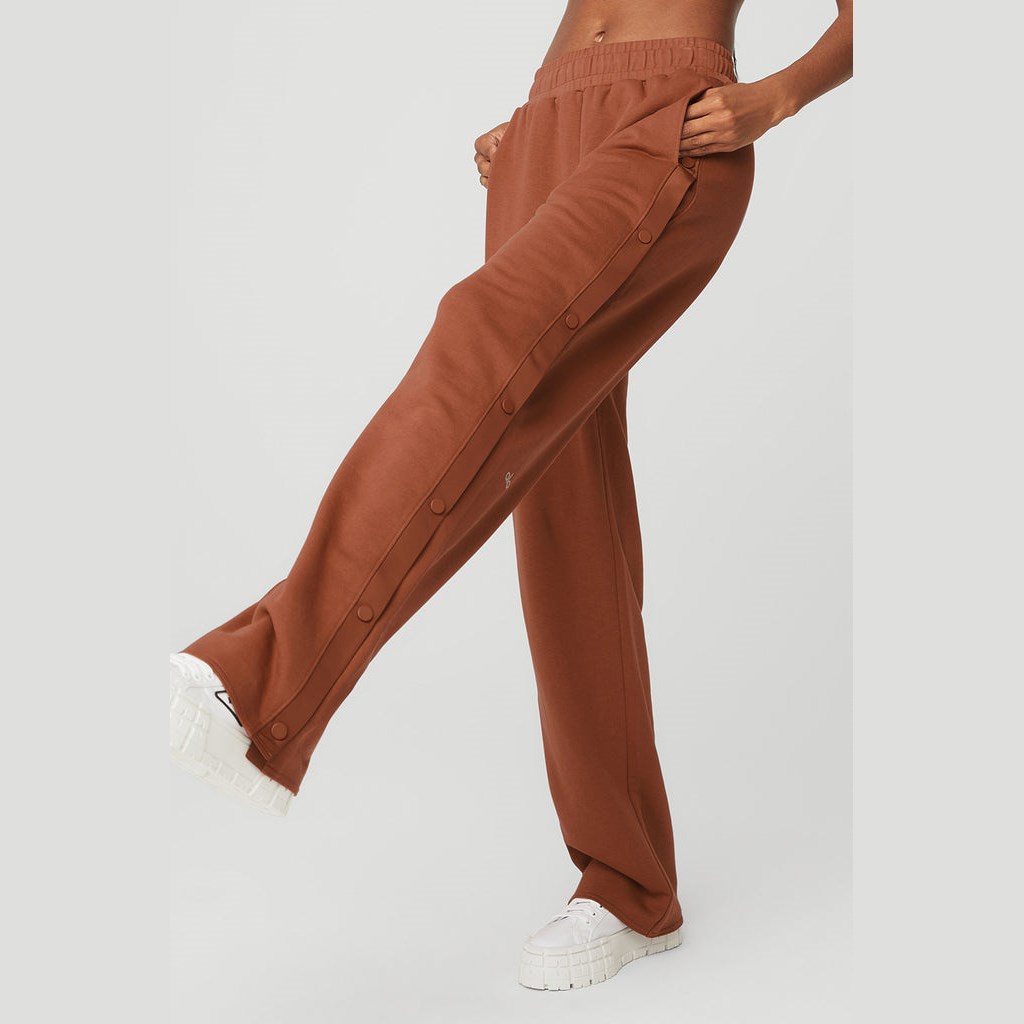 Pantalones Deportivos Alo Yoga Courtside Tearaway Snap Mujer Marrom | THMI26034
