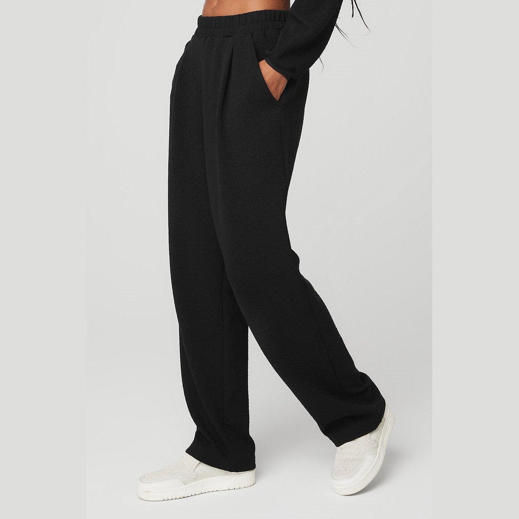 Pantalones Deportivos Alo Yoga High-Cintura Tailored Mujer Negros | HDKI25691