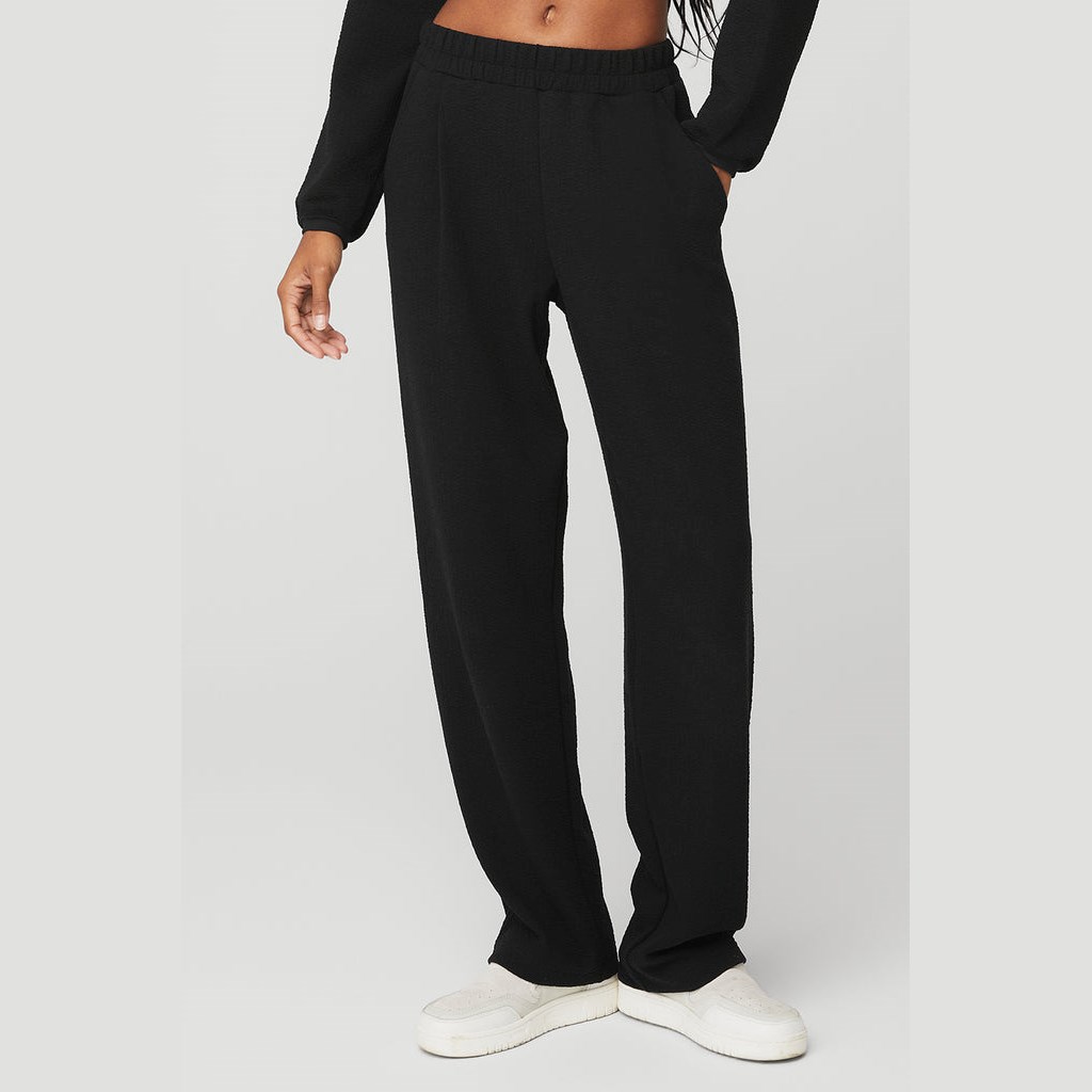 Pantalones Deportivos Alo Yoga High-Cintura Tailored Mujer Negros | HDKI25691