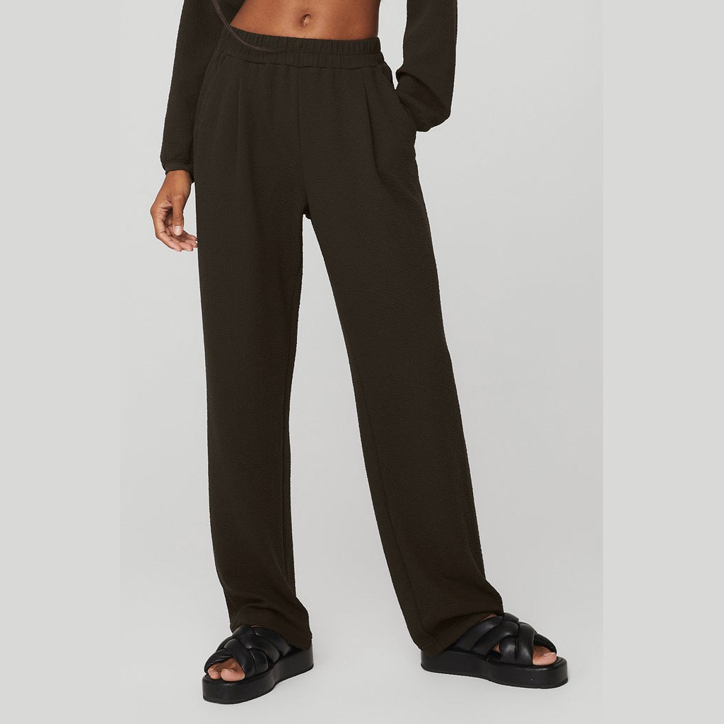 Pantalones Deportivos Alo Yoga High-Cintura Tailored Mujer Marrom | NWKL84692