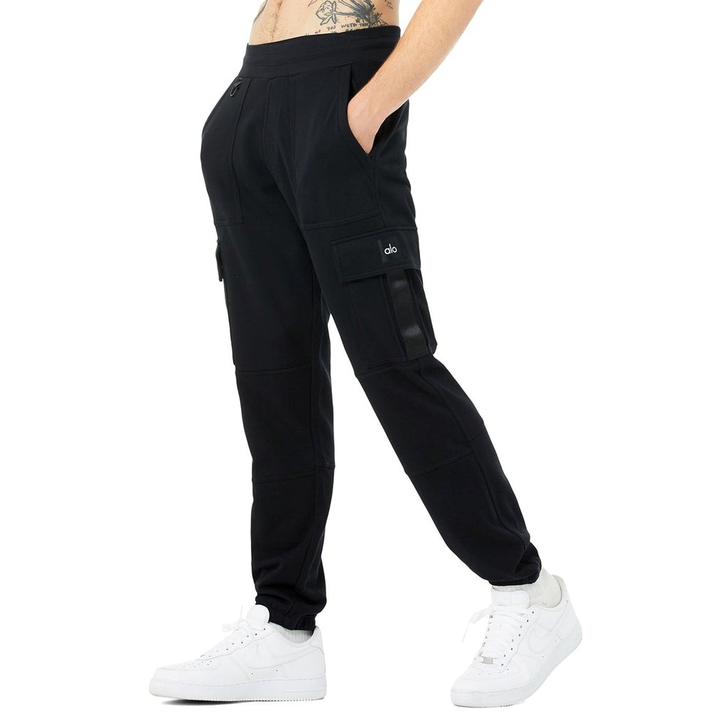 Pantalones Deportivos Alo Yoga Highline Cargo Hombre Negros | ZPVF94312