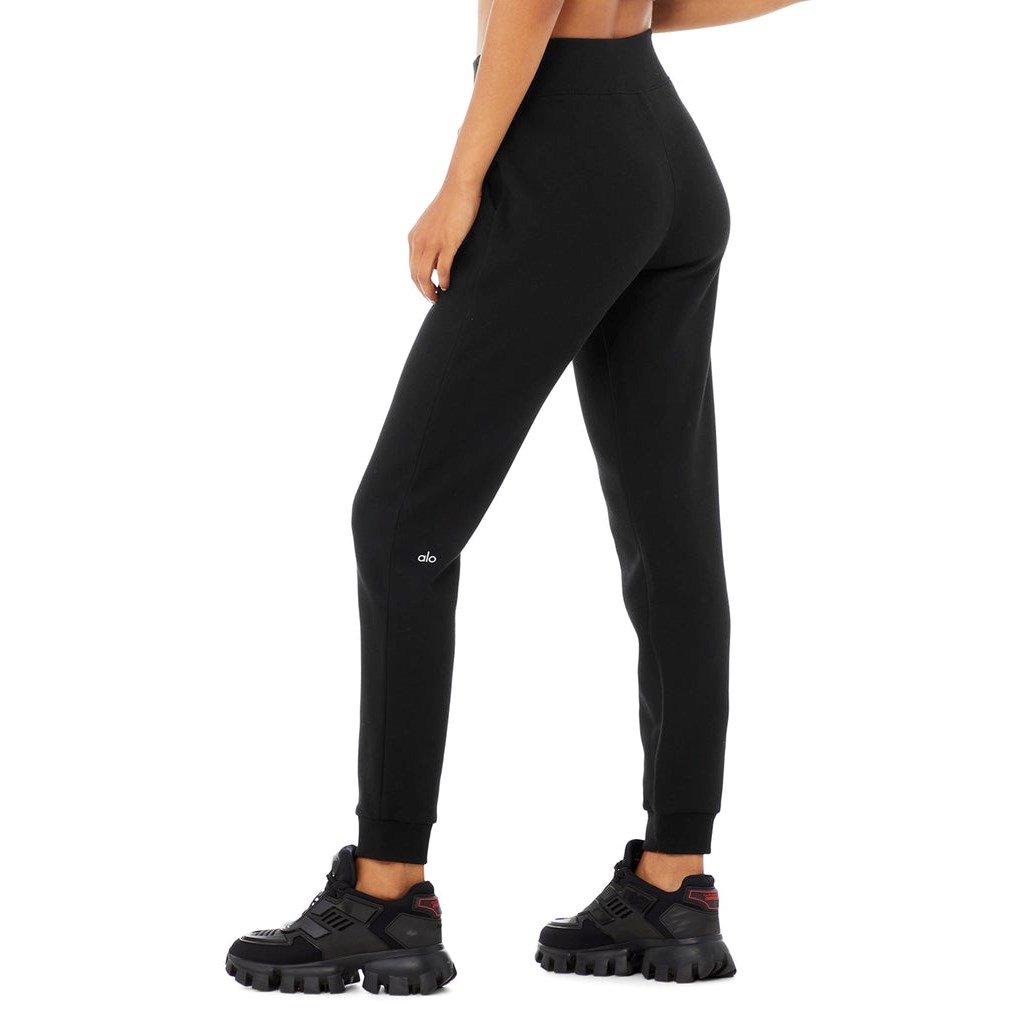Pantalones Deportivos Alo Yoga Slick Zip Front Mujer Negros | KXEQ81462