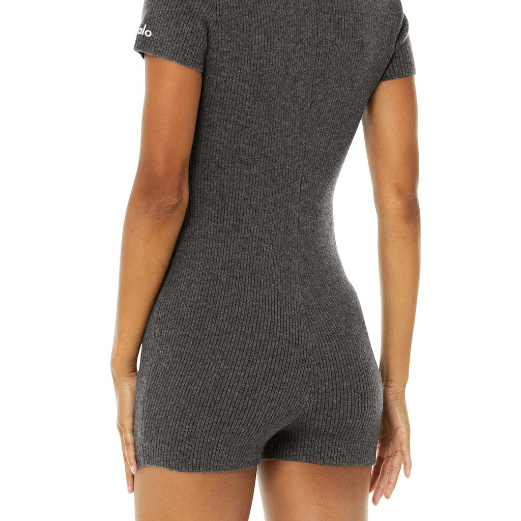 Playsuit Alo Yoga Cashmere Ribbed Staycation Playsuit Mujer Grises | TLBV21967