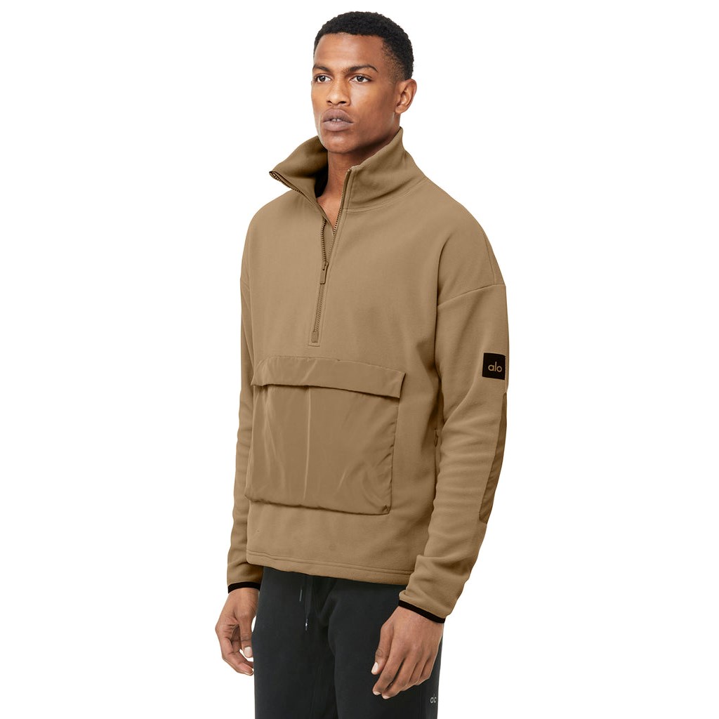 Pullover Alo Yoga 1/2 Zip Mammoth Polar Long Sleeve Hombre Beige | NLTF86297