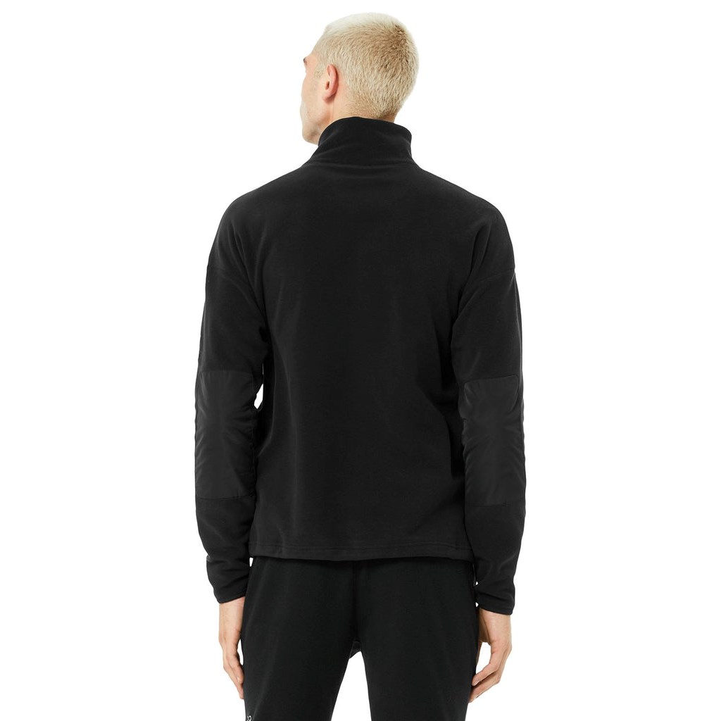 Pullover Alo Yoga 1/2 Zip Mammoth Polar Long Sleeve Hombre Negros | YIDF37195
