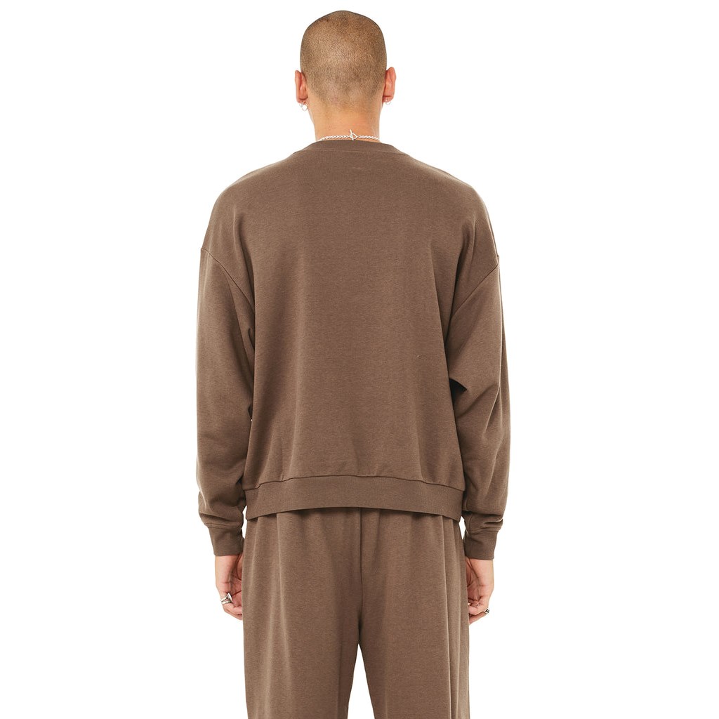 Pullover Alo Yoga Accolade Crew Neck Long Sleeve Hombre Marrom | TXBS53817