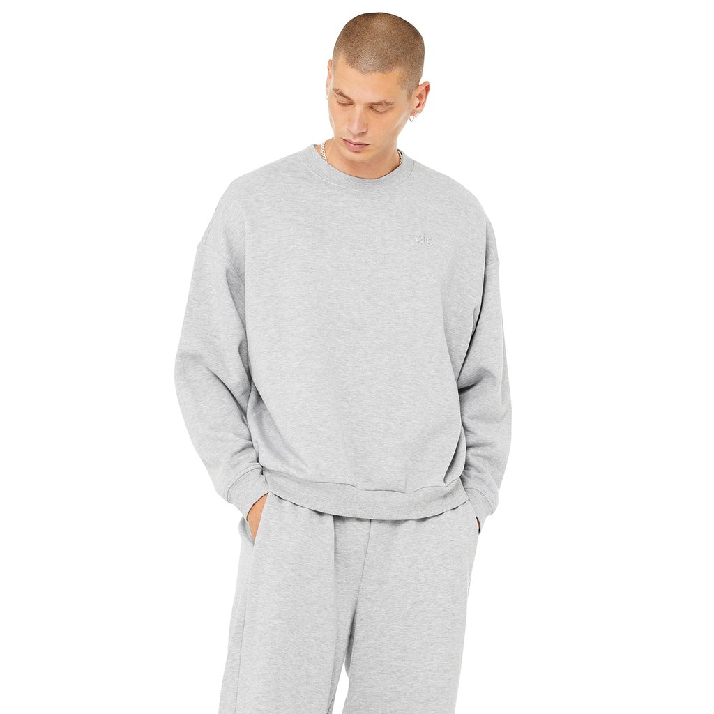 Pullover Alo Yoga Accolade Crew Neck Long Sleeve Hombre Grises | ZOGS07195