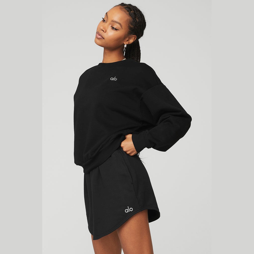 Pullover Alo Yoga Accolade Crew Neck Mujer Negros | NRVY25689