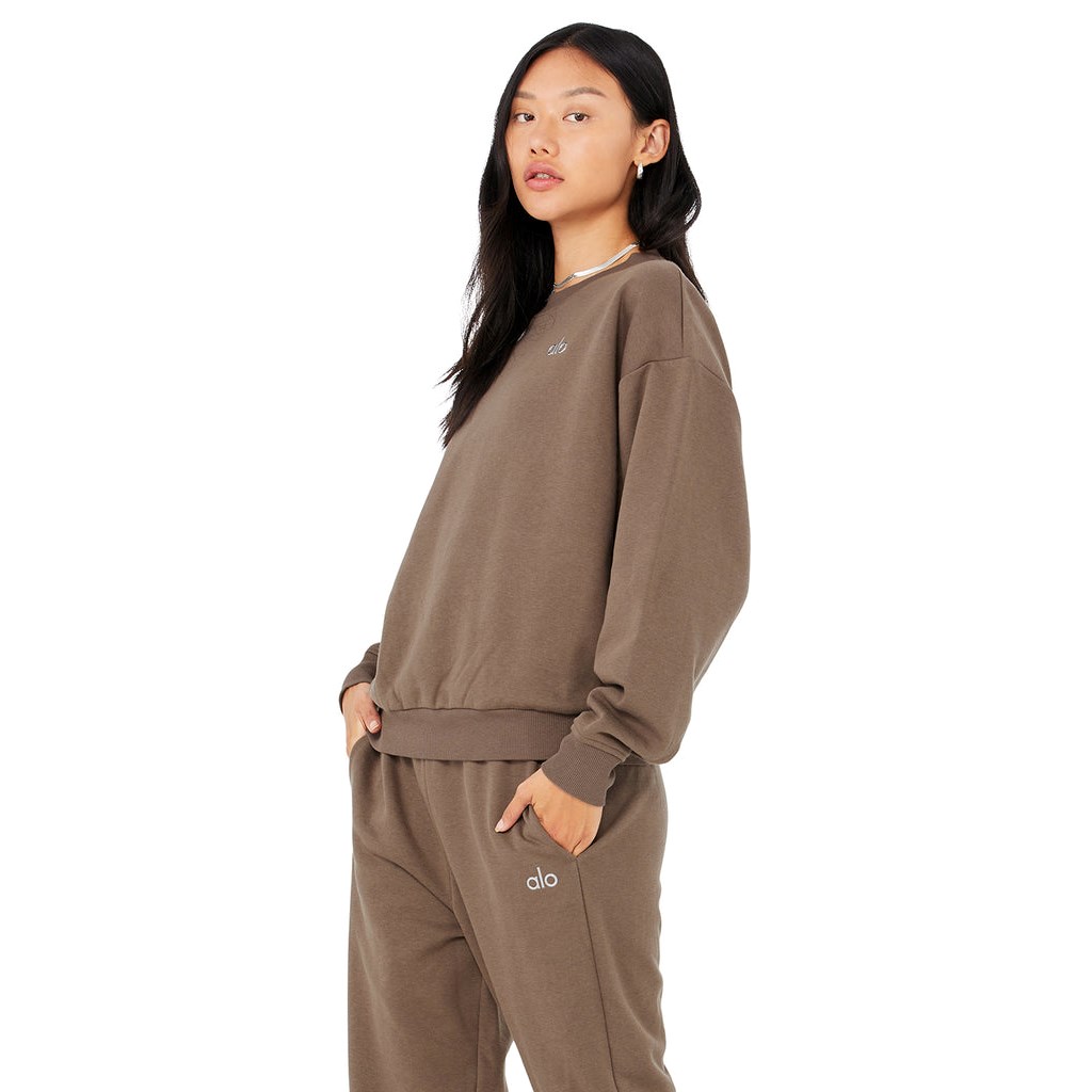 Pullover Alo Yoga Accolade Crew Neck Mujer Marrom | VQZS80371