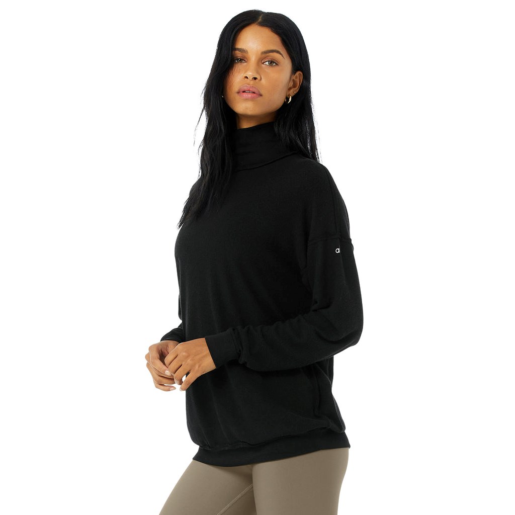 Pullover Alo Yoga Alolux Soho Mock Neck Mujer Negros | EOPN45271