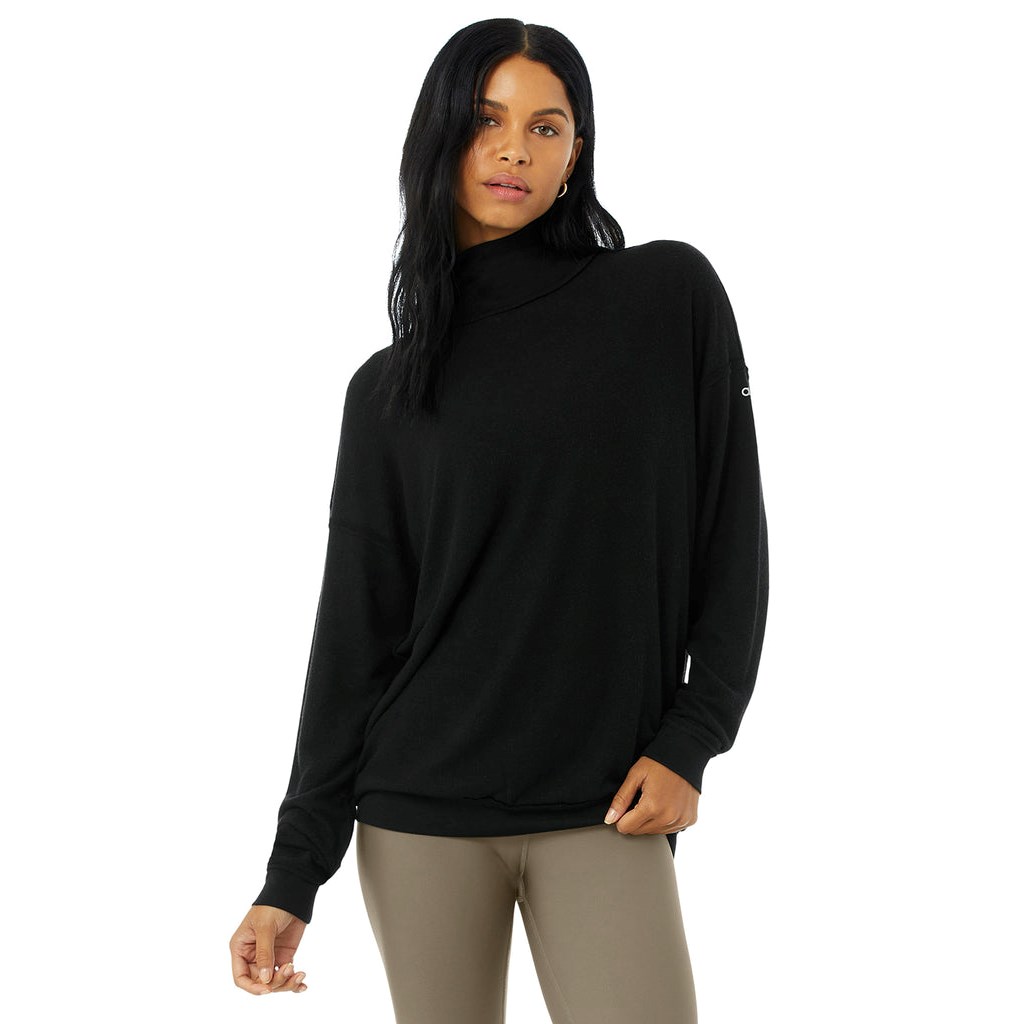 Pullover Alo Yoga Alolux Soho Mock Neck Mujer Negros | EOPN45271