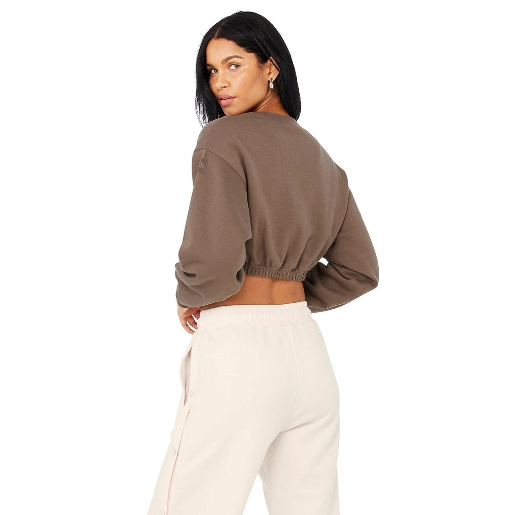 Pullover Alo Yoga Devotion Crew Neck Mujer Marrom | MCET78904