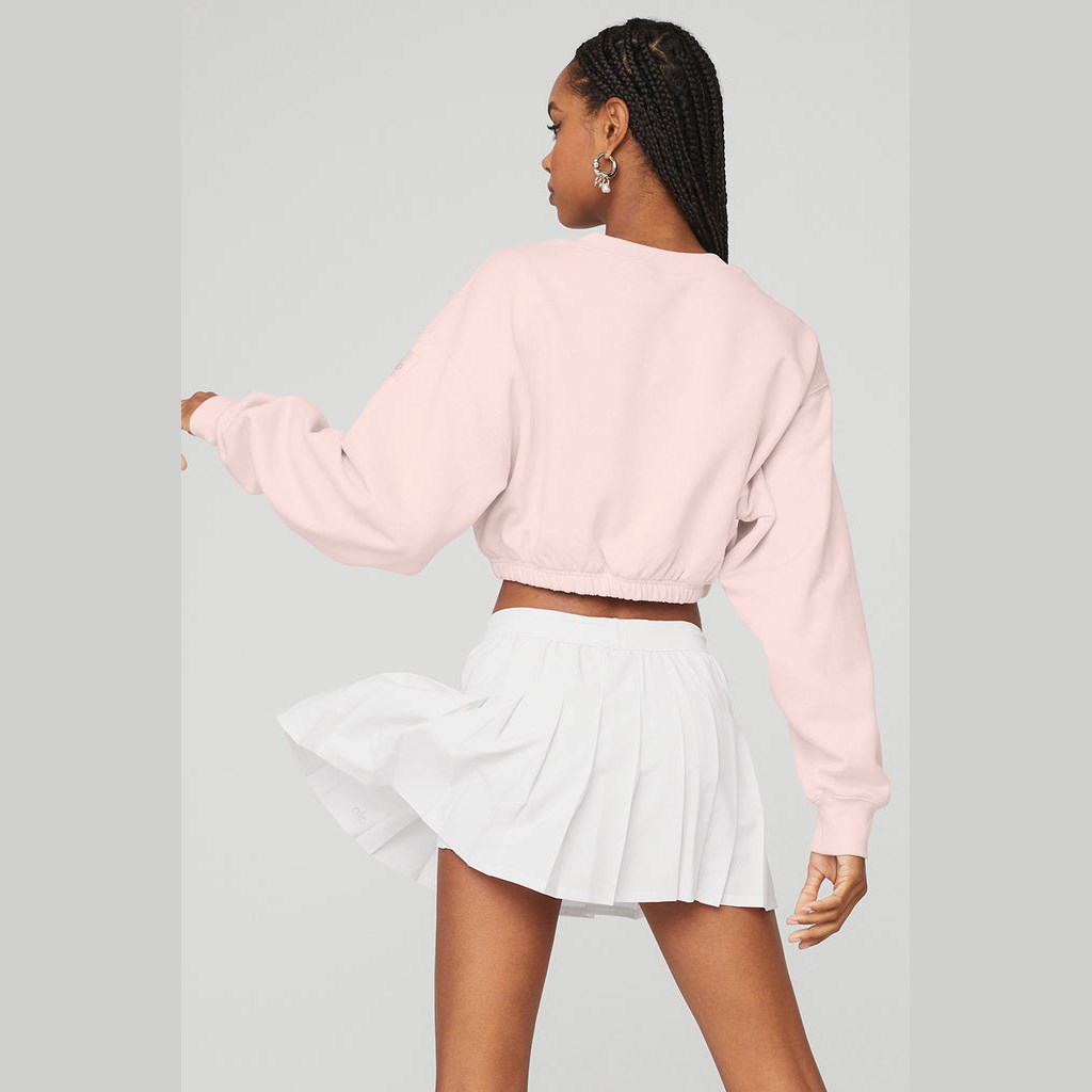 Pullover Alo Yoga Devotion Crew Neck Mujer Rosas | PGLH10439