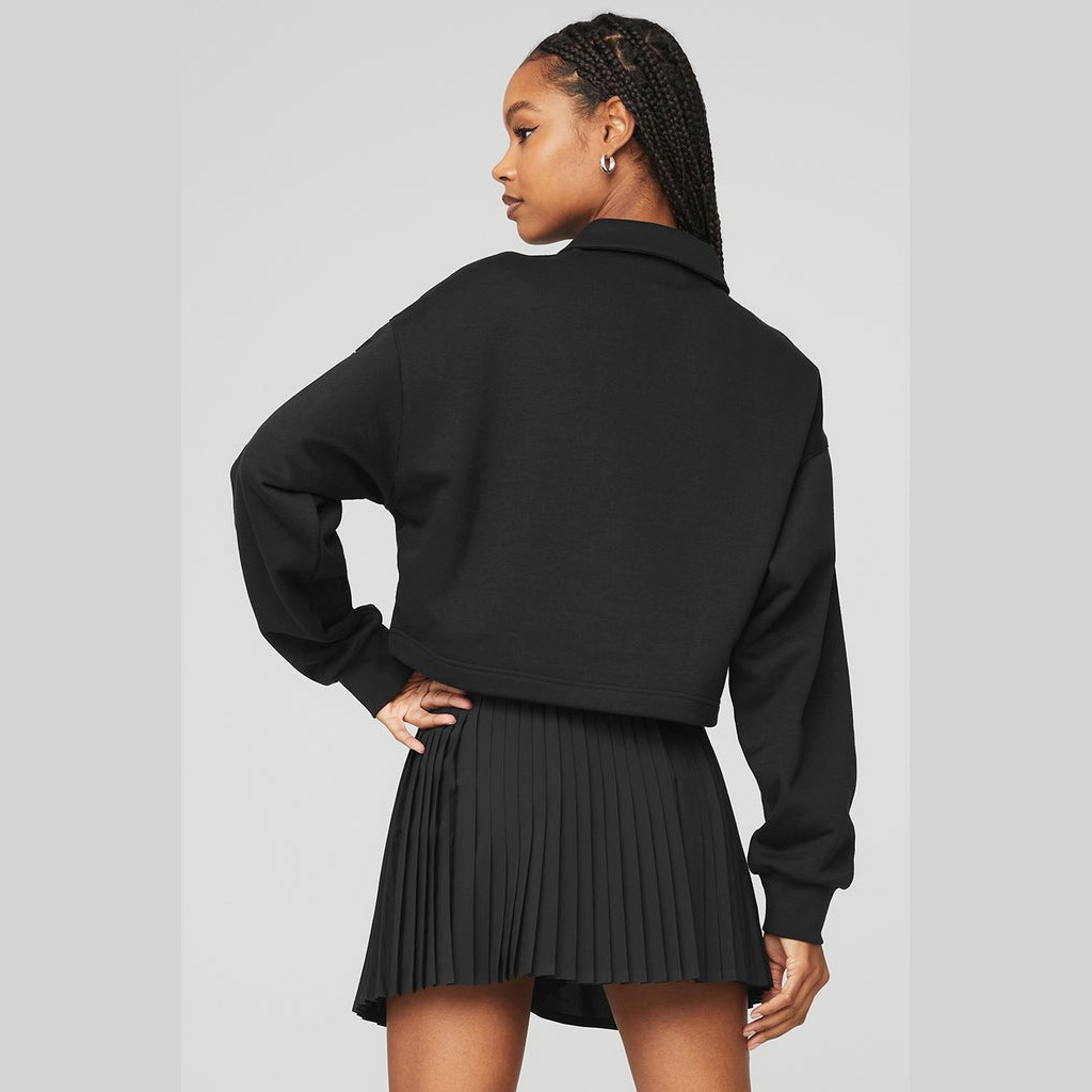 Pullover Alo Yoga Polo Henley Mujer Negros | GMQH32157