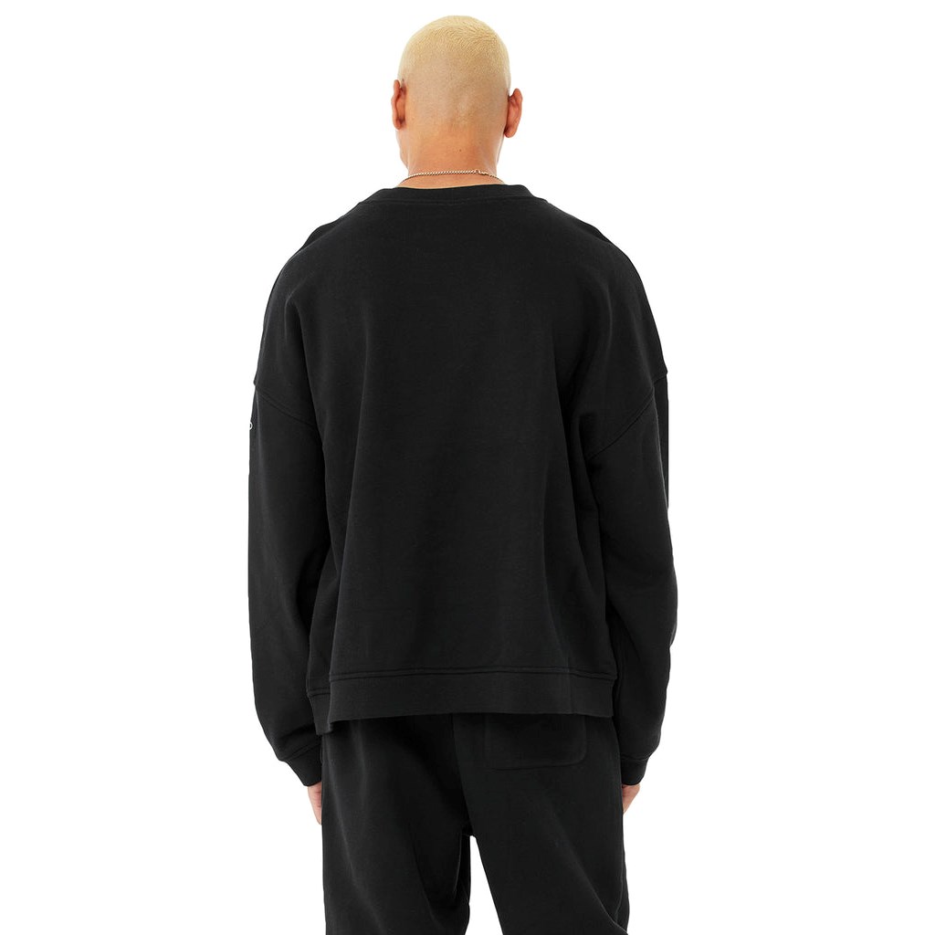 Pullover Alo Yoga Renown Crew Neck Long Sleeve Hombre Negros | GWOL38729