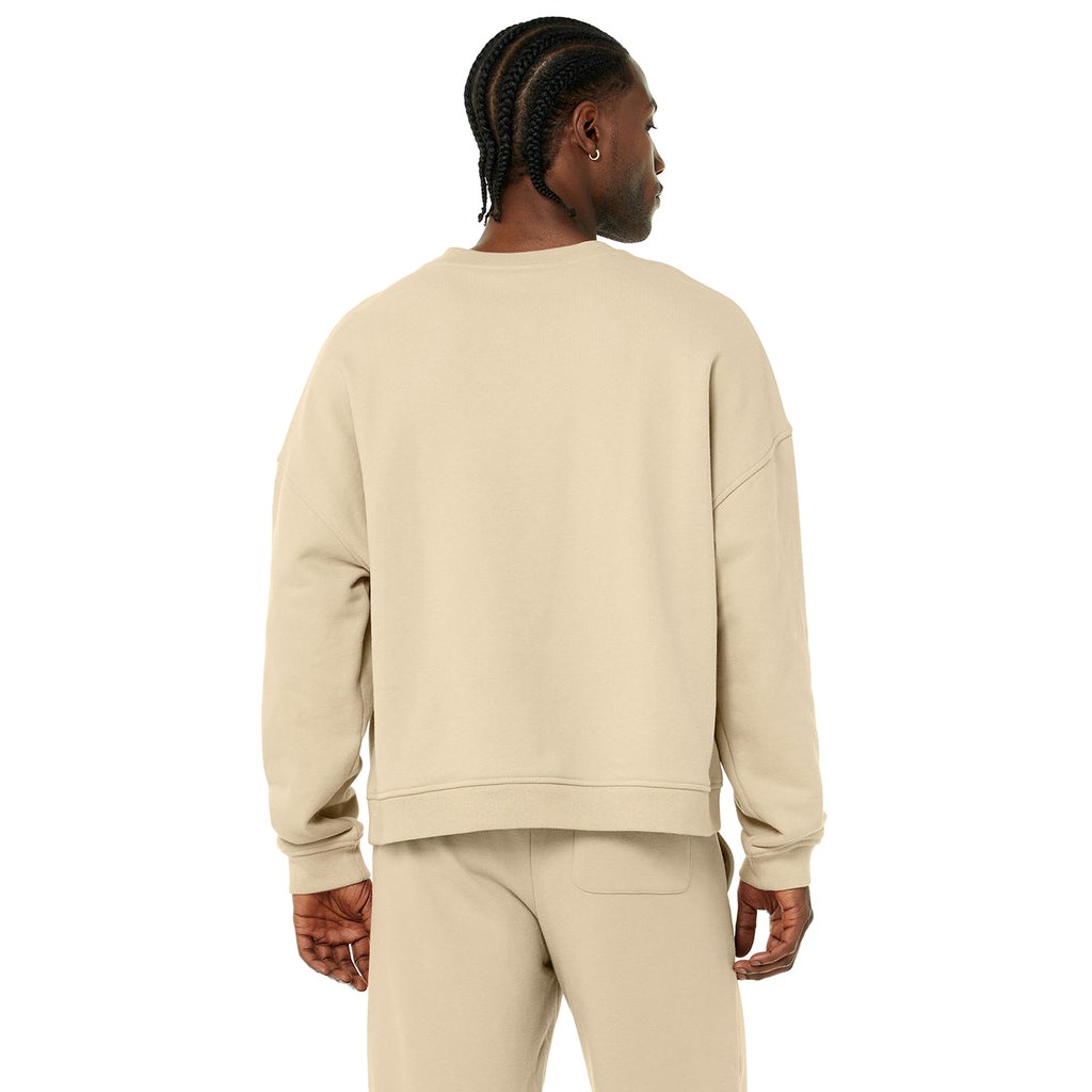 Pullover Alo Yoga Renown Crew Neck Long Sleeve Hombre Beige | HUXL14367