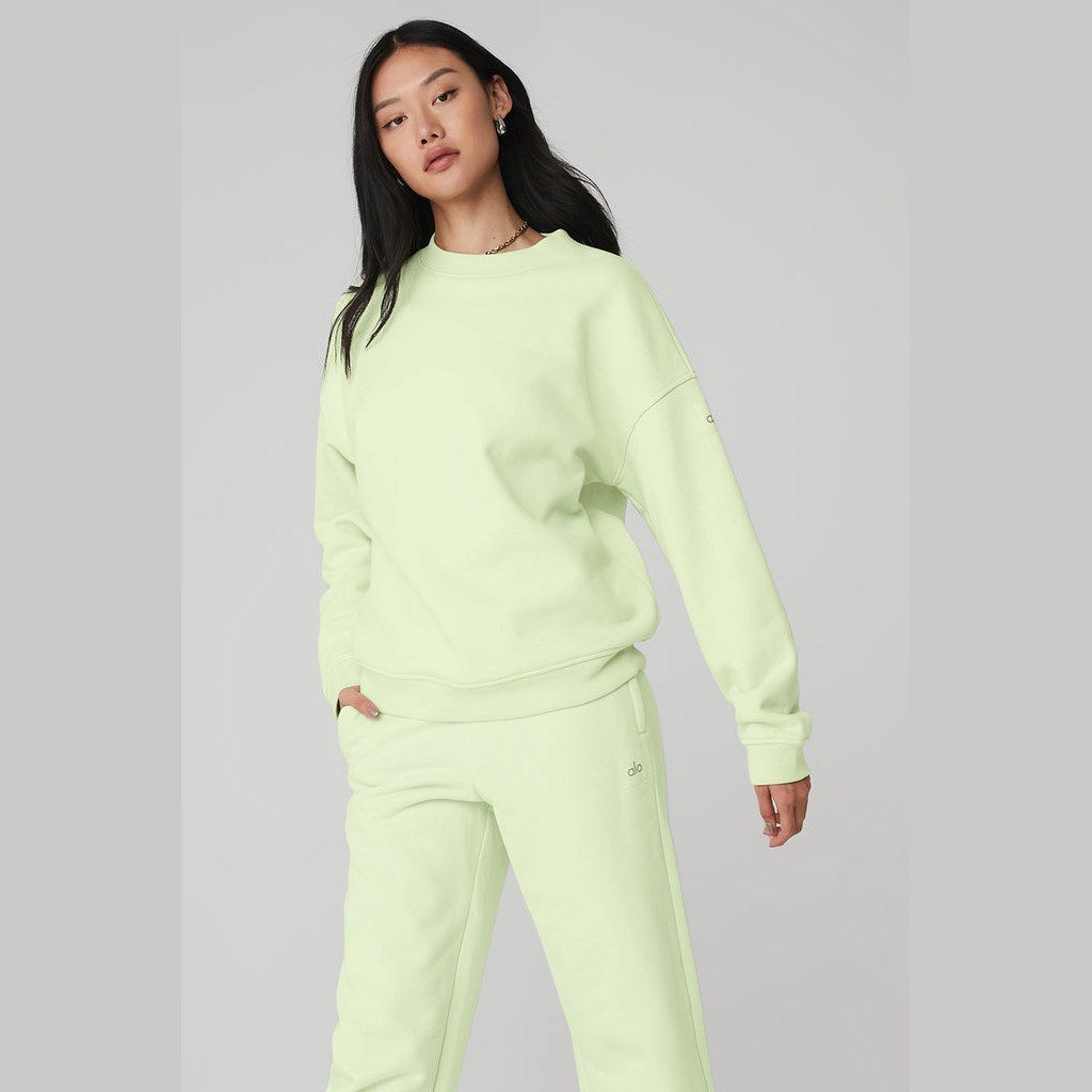 Pullover Alo Yoga Renown Crew Neck Mujer Verdes | VOWA68052