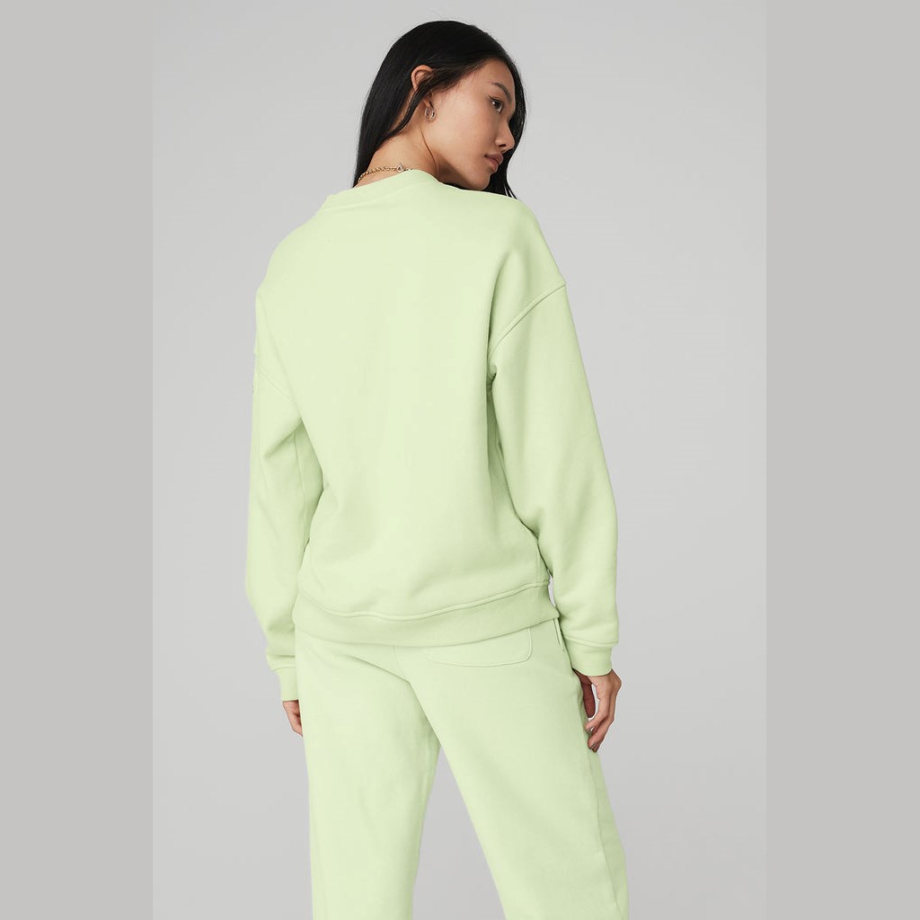 Pullover Alo Yoga Renown Crew Neck Mujer Verdes | VOWA68052